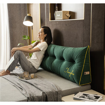 5米1.8m超高回弹简约纯色可拆洗沙发靠垫 莫奈绿 80*20*50