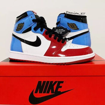 【官方旗舰】air og aj1 女鞋 红蓝 警灯 拼接高帮 篮球鞋男 红蓝警灯