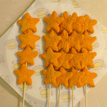 星星鸡块串油炸食材小吃商用食品冷冻半成品鸡肉串12kg