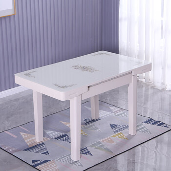 贤益可伸缩餐桌实木多功能餐桌椅组合简约现代长方形家用带电磁炉饭