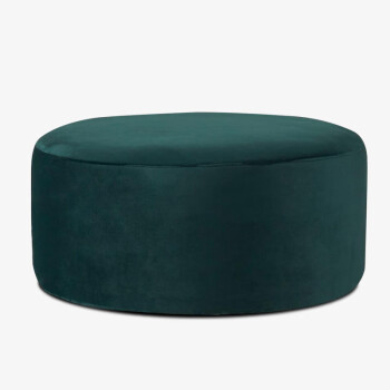 香雪兰时尚小圆沙发单人圆形凳服装店凳子家用小墩子网红小凳子客厅脚踏 墨绿色丝绒60cm