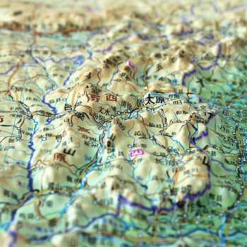 【精雕版】3D凹凸中国地形图+世界地形图套装 约1.1*0.8米