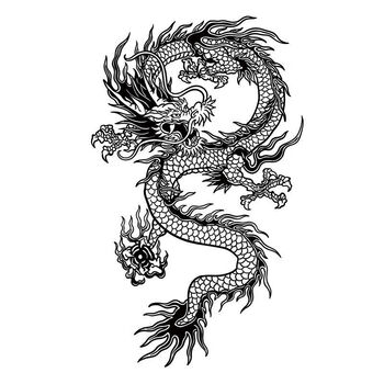 米季琳(mijilin)草本龙纹身贴男果汁防水仿真刺青大图大腿后背胸前