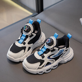 汀慕梵旋转纽扣男童运动鞋夏季2024新款儿童炸街老爹鞋男孩薄款透气网
