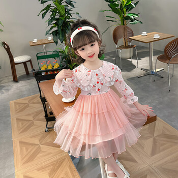 甜甜点点女童连衣裙公主裙纱裙儿童裙子幼童小童春秋连衣裙1-8岁女孩