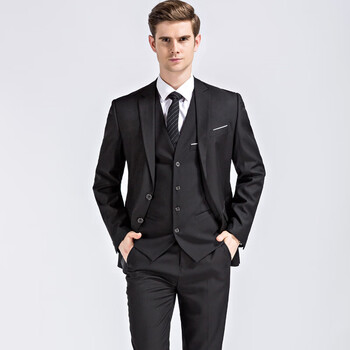 木季云新品西服正装2017新品西服套装男士三件套西装伴郎新郎结婚礼服