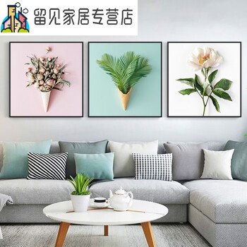 墙上挂画三幅画客厅装饰画沙发背景墙画三联画挂画餐厅玄关无框画现代