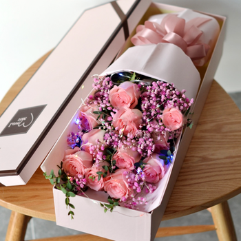 七夕恋粉玫瑰七夕花束礼盒束昆明速递同城西山盘山官渡生日配送花店11