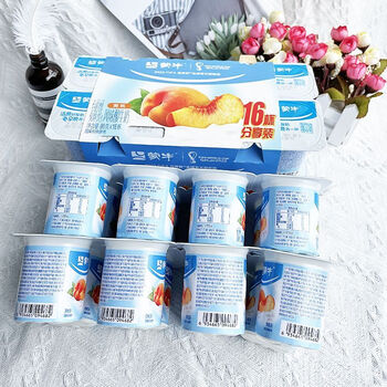 蒙牛(mengniu)蒙牛酸奶黄桃味八连杯酸牛奶90g*16杯装低温奶盒装整箱