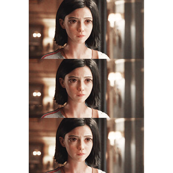 塔战斗天使海报科幻电影宿舍卧室超大墙贴装饰画墙纸自粘 柠檬黄 丽塔