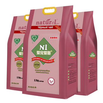 N1 爱宠爱猫N1甄红茶绿茶豆腐猫砂11.1kg结团紧实可冲厕所 甄茶系列 【2.0】甄红茶豆腐砂3.7kg*3包