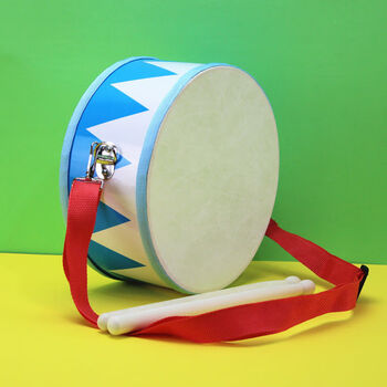 宝宝小鼓玩具打击乐器小孩婴儿手拍韩国地鼓儿童鼓音乐敲打 蓝三角小