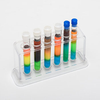 教具大吸管幼儿园区角塑料胶头滴管色素画 透明升级款试管架 6根试管