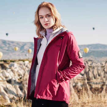 Tfo冲锋衣 Tfo 冲锋衣男女款户外抓绒内胆连帽三合一防水防寒透气保暖防风耐磨登山服冲锋衣jdw602 女款海棠红色xl 行情报价