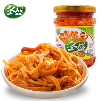 冬盛金针菇下饭菜 即食菇咸菜酱菜麻辣零食小吃 红油金针菇175g/瓶