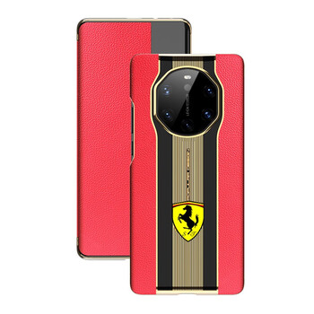 皮套40pro 手机壳40e手机壳商务轻奢男女防摔保护套 瑞红色-法拉利款