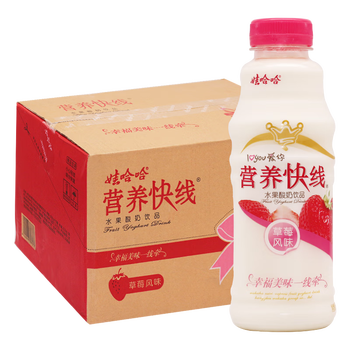 娃哈哈营养快线500g椰子蜜桃草莓香草红枣多口味营养早餐奶水果酸奶