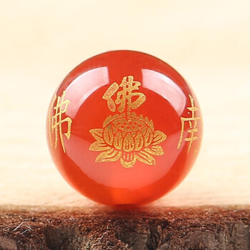 锁骨链配珠雕刻南无阿弥陀佛佛珠diy水晶莲花红南无阿弥陀佛6mm一颗