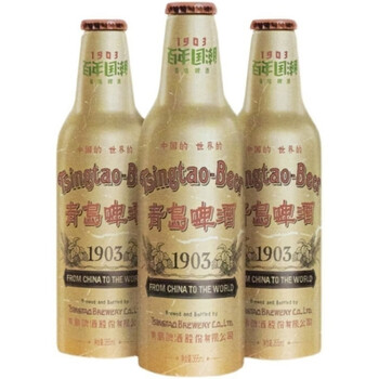 青岛啤酒青岛啤酒国潮复古铝瓶355ml*12瓶原箱,新老包装随机发