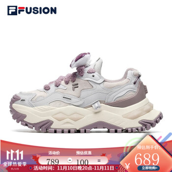 FILA FUSION斐乐潮牌欧阳娜娜同款女鞋跑步鞋2022冬季新款运动鞋厚底鞋BIANCO 丁香灰紫/丁香紫-LL 36