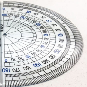 然修ranxiu學生量角器刻度清晰半圓單個裝透明塑料180度繪圖角度尺10