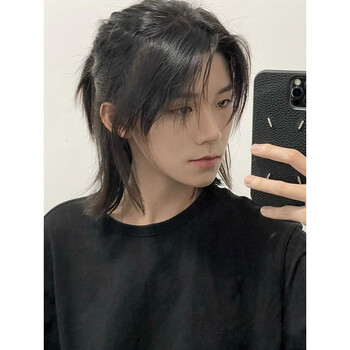 创京懿选鲻鱼头假发男短发狼尾假发男女通用短发自然韩版帅气中分日系