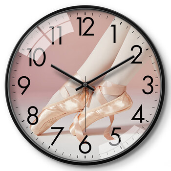 卡通芭蕾创意艺术挂钟女孩房公主卧室时钟舞蹈房时尚挂表钟表 xbk945