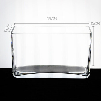 长方形玻璃鱼缸斗鱼缸办公室桌面鱼缸孔雀鱼缸金鱼缸长25cm宽10cm高15