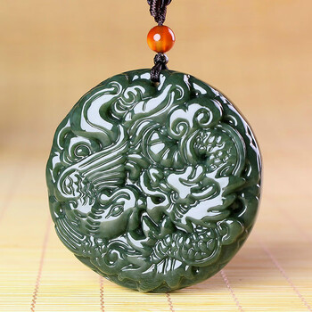 新疆和田玉龙凤牌龙凤玉佩一对情侣款玉吊坠天然玉石定情玉坠挂件