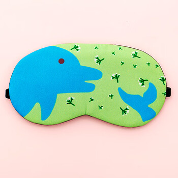 韩国卡通可爱儿童护眼罩学生睡觉睡男遮光透气冷敷冰敷女款眼罩绿色