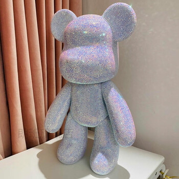 情侣礼品生日礼物钻石熊定制果冻白七彩暴力熊材料包白熊钻胶工具18cm