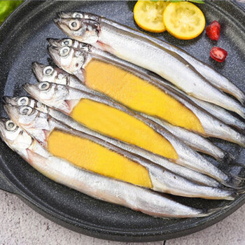 多春鱼满籽鲜活冷冻鱼类风冻干加拿大多春鱼带籽海鲜烧烤煎带籽鱼四斤