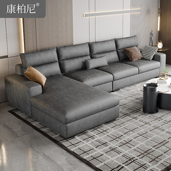 康柏尼科技布沙发客厅小户型北欧现代简约布艺沙发36米带贵妃颜色备注