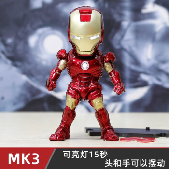 萬代(bandai)鋼鐵俠手辦迷你q版全套iron man模型復聯4玩具禮物可發光