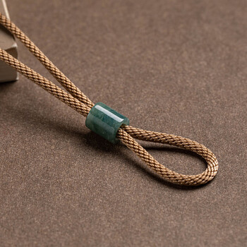 名纯翡翠平安扣挂绳黑檀吊坠绳手工编织项链绳玛瑙配绳挂脖挂件绳 黄