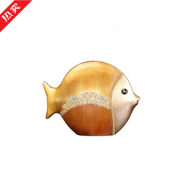 欧式摆件创意家居装饰品陶瓷工艺品情侣鱼客厅酒柜电视柜摆件深色圆鱼