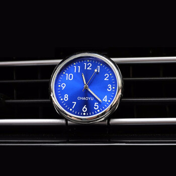 yuolua汽车摆件车用电子表车内钟表时间表钟电子钟石英表 蓝色款 适用