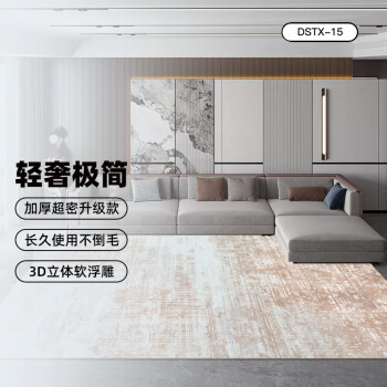 东升轻奢简约诧寂奶油风客厅地毯家用加厚大面积卧室环保易打理 DSTX-15 2X2.9米 （适合三人或L形沙发）
