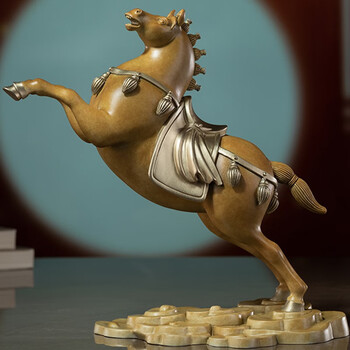 铜师傅铜马摆件《平步青云》家居饰品礼品生肖马 桌面客厅办公室马