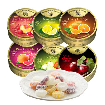 德国糖铁盒装水果硬糖薄荷糖多口味糖果 嘉云芒果猕猴桃味糖200g