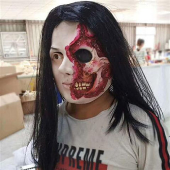 【现货直发】圣节恐怖面具鬼屋密室逃脱骷髅女鬼丧尸僵尸恶心吓人鬼脸