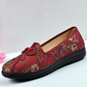 中老年老北京布鞋女妈妈绣花防滑软底透气小码老太太奶奶老人单鞋 19