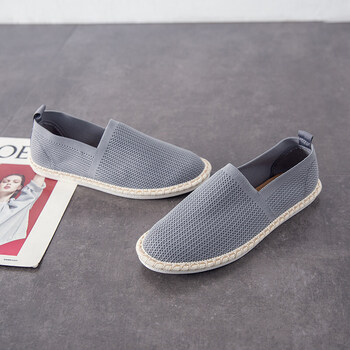 渔夫鞋男夏季新款渔夫鞋男飞织网面透气老北京布鞋一脚蹬懒人休闲鞋子