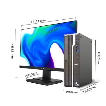 宏碁(Acer)商祺SQX4270540N 商用办公台式电脑整机 家用电脑（十代i3-10105 8G 1T wifi 三年上门）23.8英寸