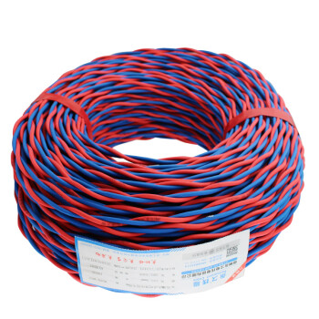 永久电缆 花线ZR/RVS2*1.5/0.75/1/0.5/2.5平方双绞线 铜芯软线 阻燃 RVS 2*2.5平方-红色/蓝色 50 米