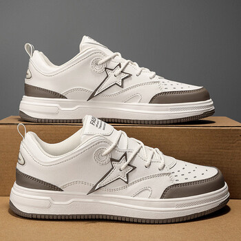 珏硕鞋子男潮鞋感百搭板鞋大码454647小众设计星星鞋学生小白鞋米色39