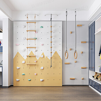 攀岩墙家用简易 儿童家用攀岩墙室内儿童攀岩墙儿童房体能训练攀爬墙