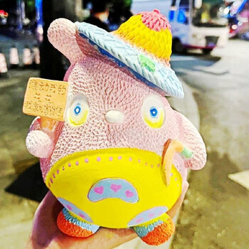 搪胶娃娃地摊玩具白胚彩绘涂鸦非石膏娃娃存钱罐 龙猫d245【高18cm】