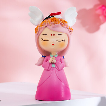 女生摆件可爱少女心房间布置装饰品桌面小摆设生日礼物 天使许愿少女