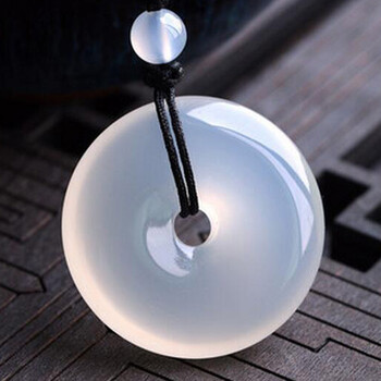 天然玉髓平安扣白玉髓男款女款情侣款附证书白玉髓平安扣款